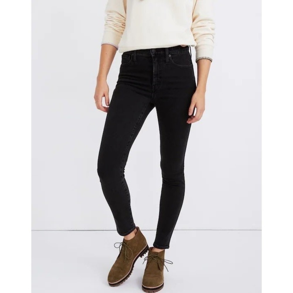 Madewell 10 High Rise‎ Skinny Jeans Black Size 28P